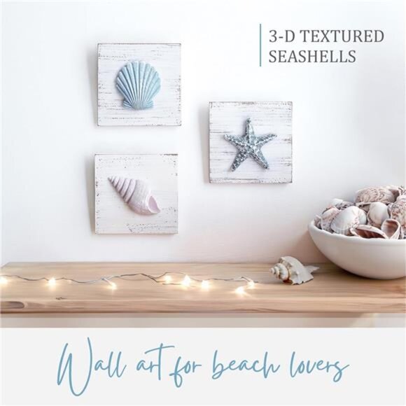 Seashell Decor with Starfish for Beach Bathroom Decor, - Picture 5 of 7